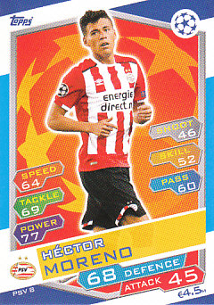 Hector Moreno PSV Eindhoven 2016/17 Topps Match Attax CL #PSV08